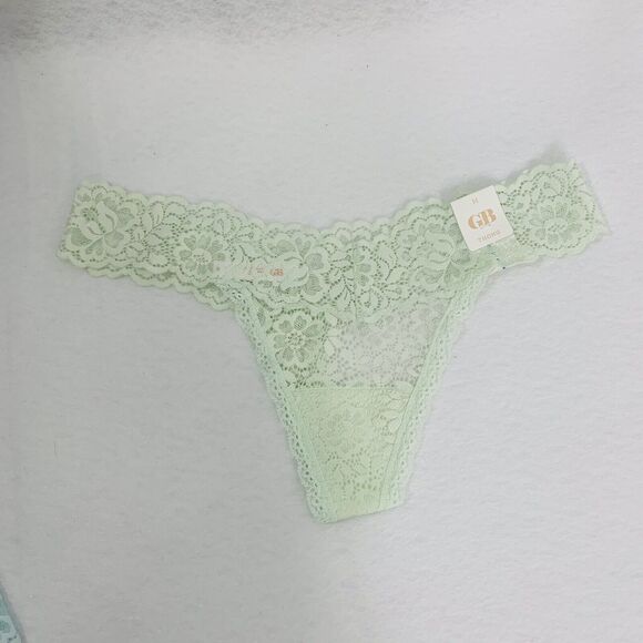 GB Thong Juniors Women M Nylon Lace Multicolor Pastel Set of 4 Romantic Sexy NWT - Picture 6 of 8